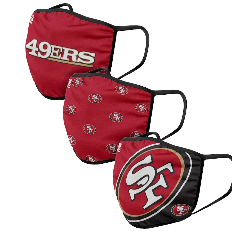  San Francisco 49ers Adult Face Covering 3-PackDust mask with filter